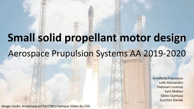 Small solid propellant motor design - 🚀 science